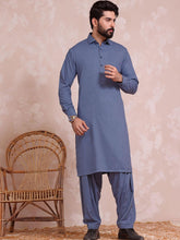 Load image into Gallery viewer, Unstitched Wash &amp; Wear Kameez Shalwar for Men - UM22MN-4 Gentian Blue
