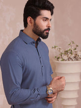 Load image into Gallery viewer, Unstitched Wash &amp; Wear Kameez Shalwar for Men - UM22MN-4 Gentian Blue
