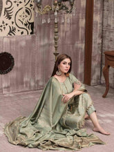 Load image into Gallery viewer, VERA BY TAWAKKAL 3pc Unstitched Dual Color Broshia Banarsi Viscose Suit D6424