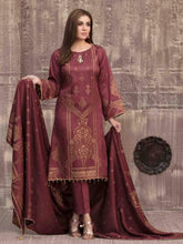 Load image into Gallery viewer, VERA BY TAWAKKAL 3pc Unstitched Dual Color Broshia Banarsi Viscose Suit D6428