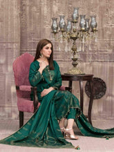 Load image into Gallery viewer, VERA BY TAWAKKAL 3pc Unstitched Dual Color Broshia Banarsi Viscose Suit D6429