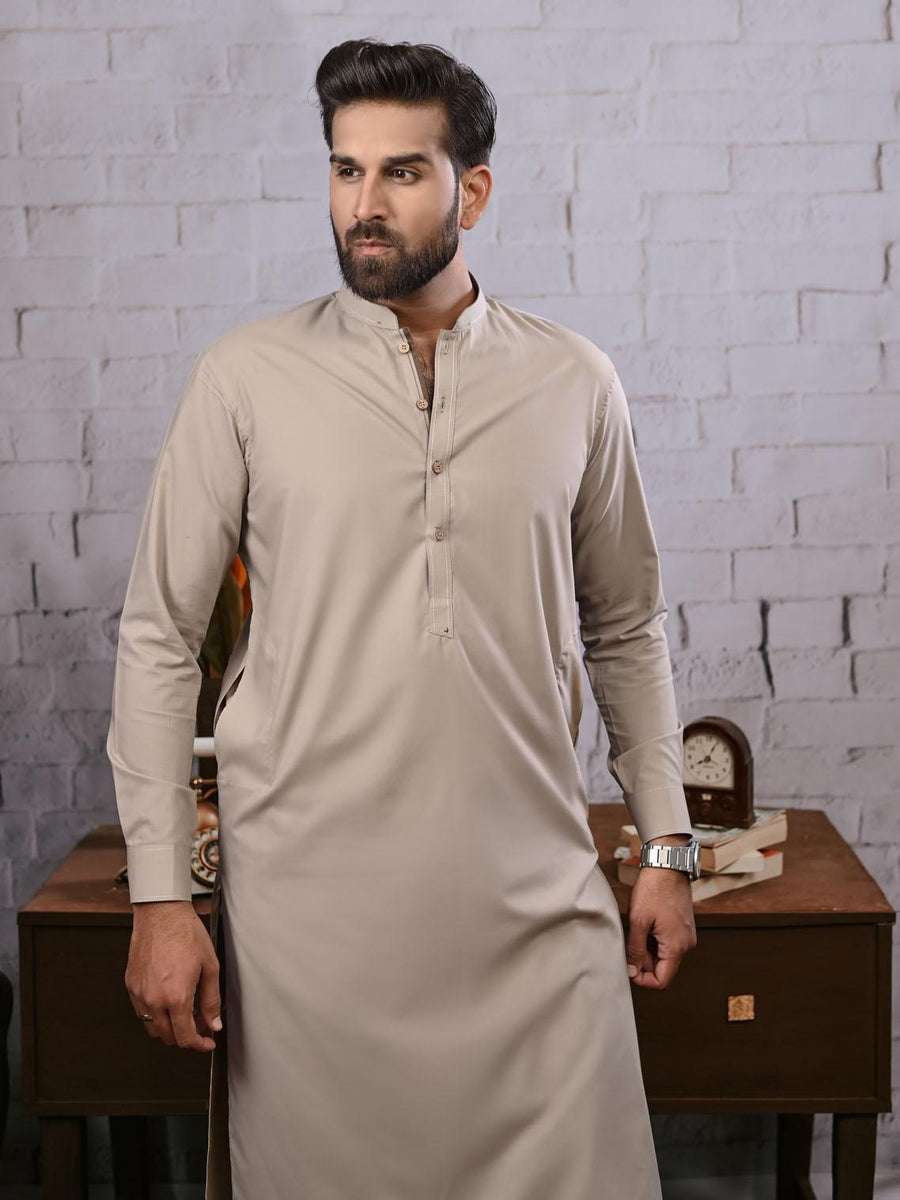 Khuzaim by Nomi Nisar Men RTW Wash N Wear Pista Kameez Shalwar - Summer Collection