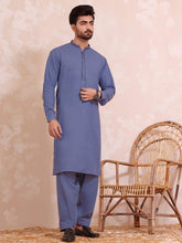 Load image into Gallery viewer, Unstitched Wash &amp; Wear Kameez Shalwar for Men - UM22MN-4 Blue River
