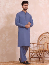 Load image into Gallery viewer, Unstitched Wash &amp; Wear Kameez Shalwar for Men - UM22MN-4 Blue River
