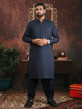Load image into Gallery viewer, Unstitched Wash & Wear Kameez Shalwar for Men - UM22MN-3013 Blue Dark