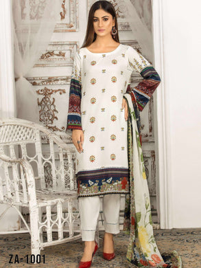 Zara Ali Winter Printed Viscose Suit ZA-1001