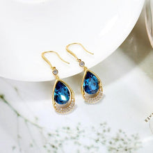 Load image into Gallery viewer, Retro Blue Drop Ear Hook Earrings