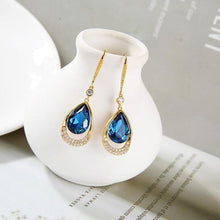 Load image into Gallery viewer, Retro Blue Drop Ear Hook Earrings