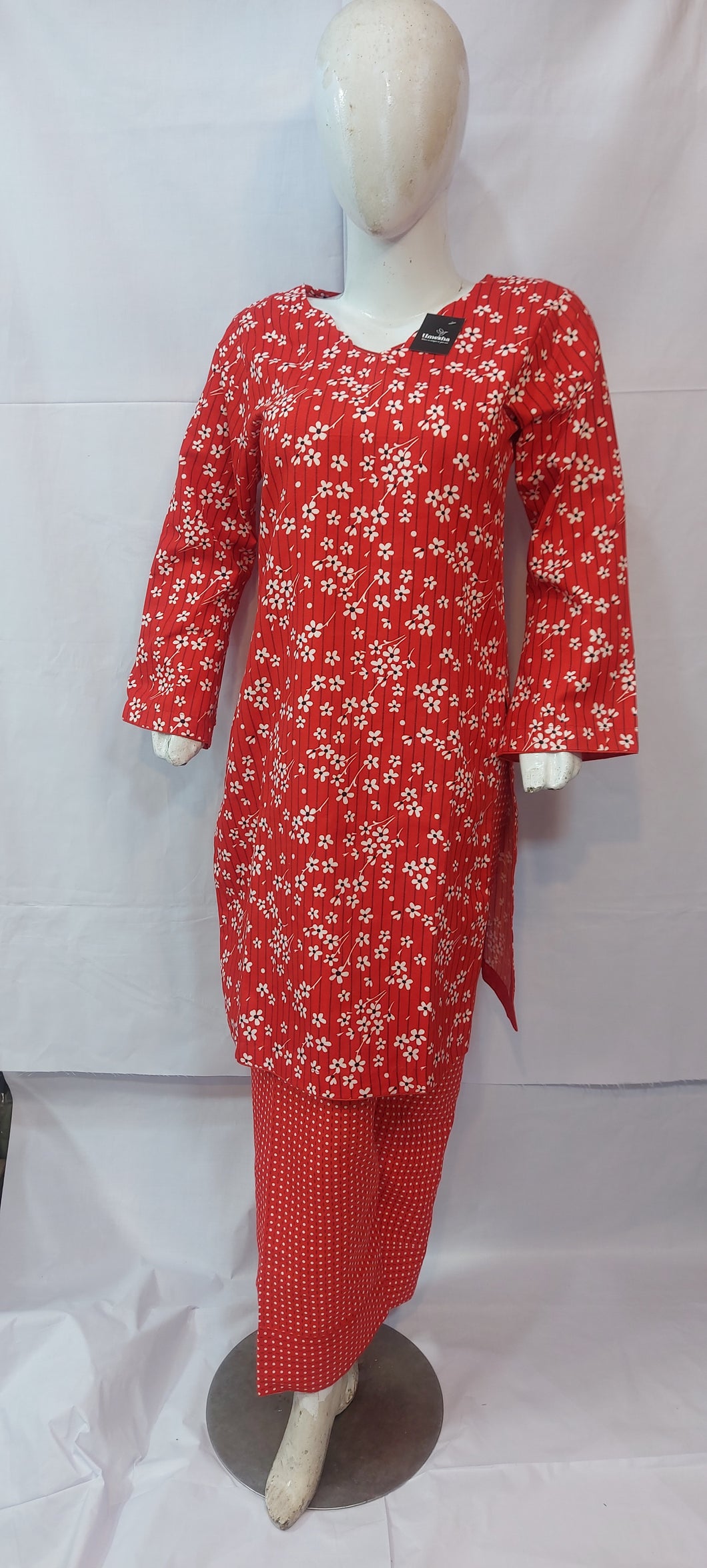 Stitched ladies 2pc printed Cotton Satin by Umesha