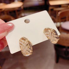 Load image into Gallery viewer, 925 Silver Korean Metal C-Shaped Earrings
