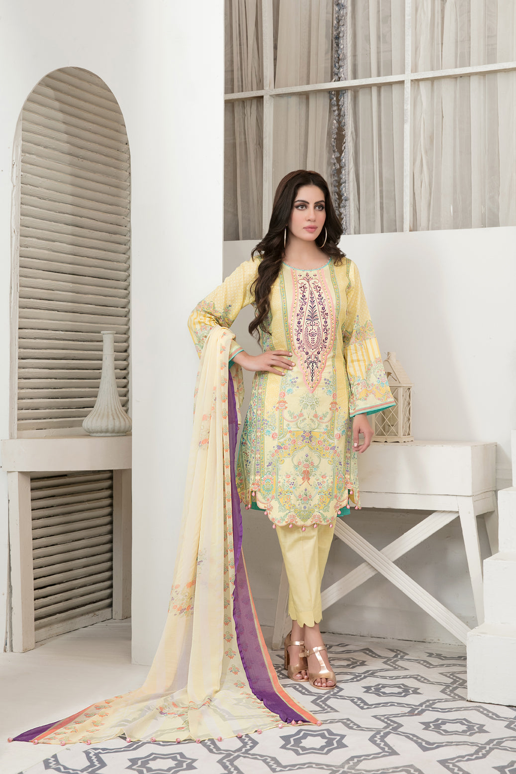 SUMMER MEDLEY 3 pc Unstitched Embroidered Printed Lawn Suiting