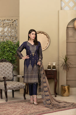 Expression Of Love 3 pc Unstitched Banarsi Embroidered Lawn Suits by Tawakkal Fabrics