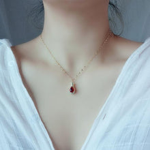 Load image into Gallery viewer, Titanium Steel Red Garnet Necklace
