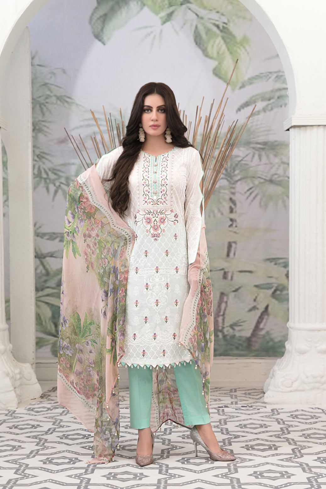 SUMMER MEDLEY 3 pc Unstitched Embroidered Printed Lawn Suiting