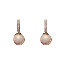Load image into Gallery viewer, Zircon C-Shaped Pearl Earrings
