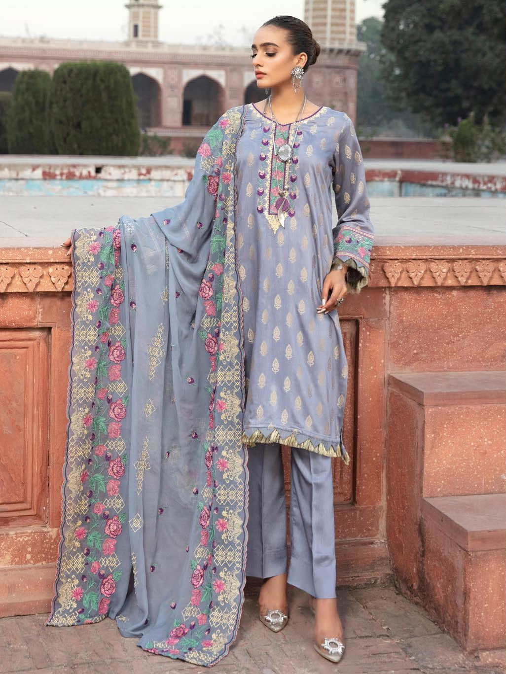 ROOP 3pc Unstitched Jacquard Viscose Suiting S-441