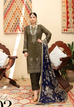 Load image into Gallery viewer, MARJAAN 3pc Unstitched Fancy Chiffon Suiting M-03
