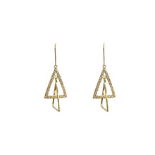 Load image into Gallery viewer, Micro-Inlaid Double Triangle Earrings
