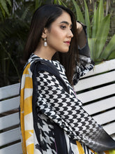 Load image into Gallery viewer, Unstitched Printed Lawn 3pc Suit (Code:U1590Black-White)

