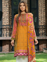 Load image into Gallery viewer, Unstitched Printed Lawn 3pc Suit (Code:U1461MUSTARD)
