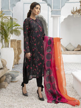 Load image into Gallery viewer, Unstitched Printed Lawn 2pc Suit (Code:U1365-2PC-BLACK)
