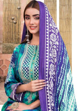 Load image into Gallery viewer, Tawakkal Fabrics 3pc Unstitched Embroidered Digital Printed Tie &amp; Dye Linen Suit D-6058

