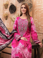 Load image into Gallery viewer, Tawakkal Fabrics 3pc Unstitched Embroidered Digital Printed Tie &amp; Dye Linen Suit D-6059
