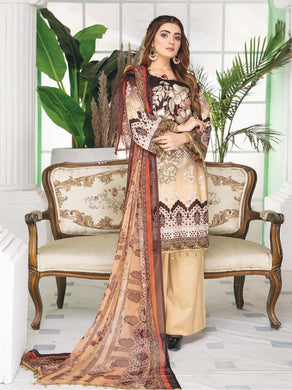 Almirah Unstitched Embroidered Printed Lawn Suit DA006