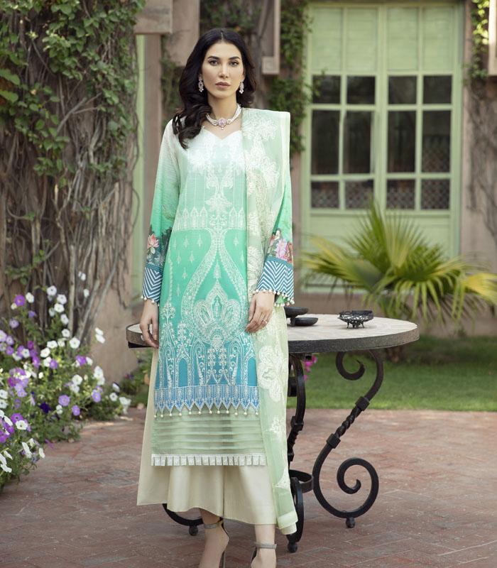 Bin Ilyas - Festive Lawn 3 pc Unstitched Embroidered Lawn Suit