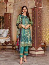 Load image into Gallery viewer, SANJ 3pc Unstitched Embroidered Digital Printed Premium Winter Khaddar Suit S-07
