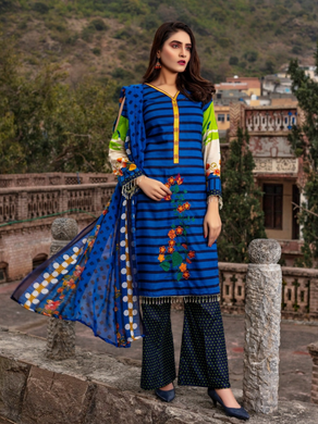 Bin Dawood Tania 3pc Unstitched Embroidered Digital Printed Lawn Suit D‐04