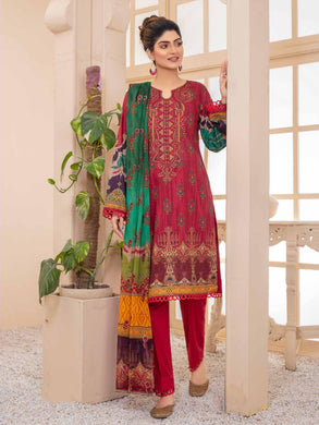 Bin Dawood Zara Sara 3pc Unstitched Embroidered Digital Printed Luxury Lawn Suit DZS-01