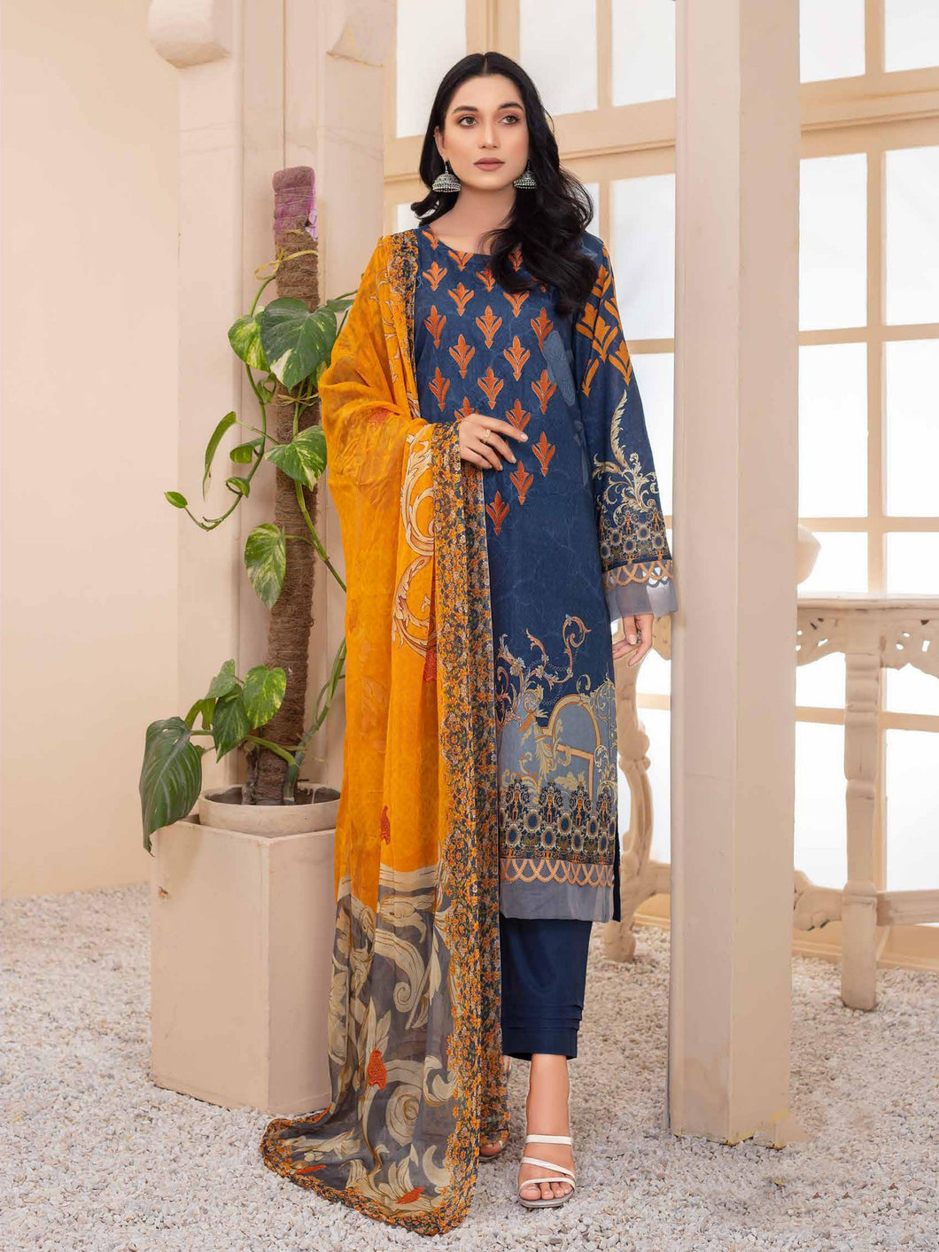 Bin Dawood Zara Sara 3pc Unstitched Embroidered Digital Printed Luxury Lawn Suit DZS-02