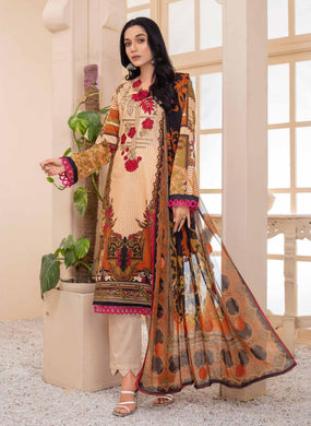Bin Dawood Zara Sara 3pc Unstitched Embroidered Digital Printed Luxury Lawn Suit DZS-06 