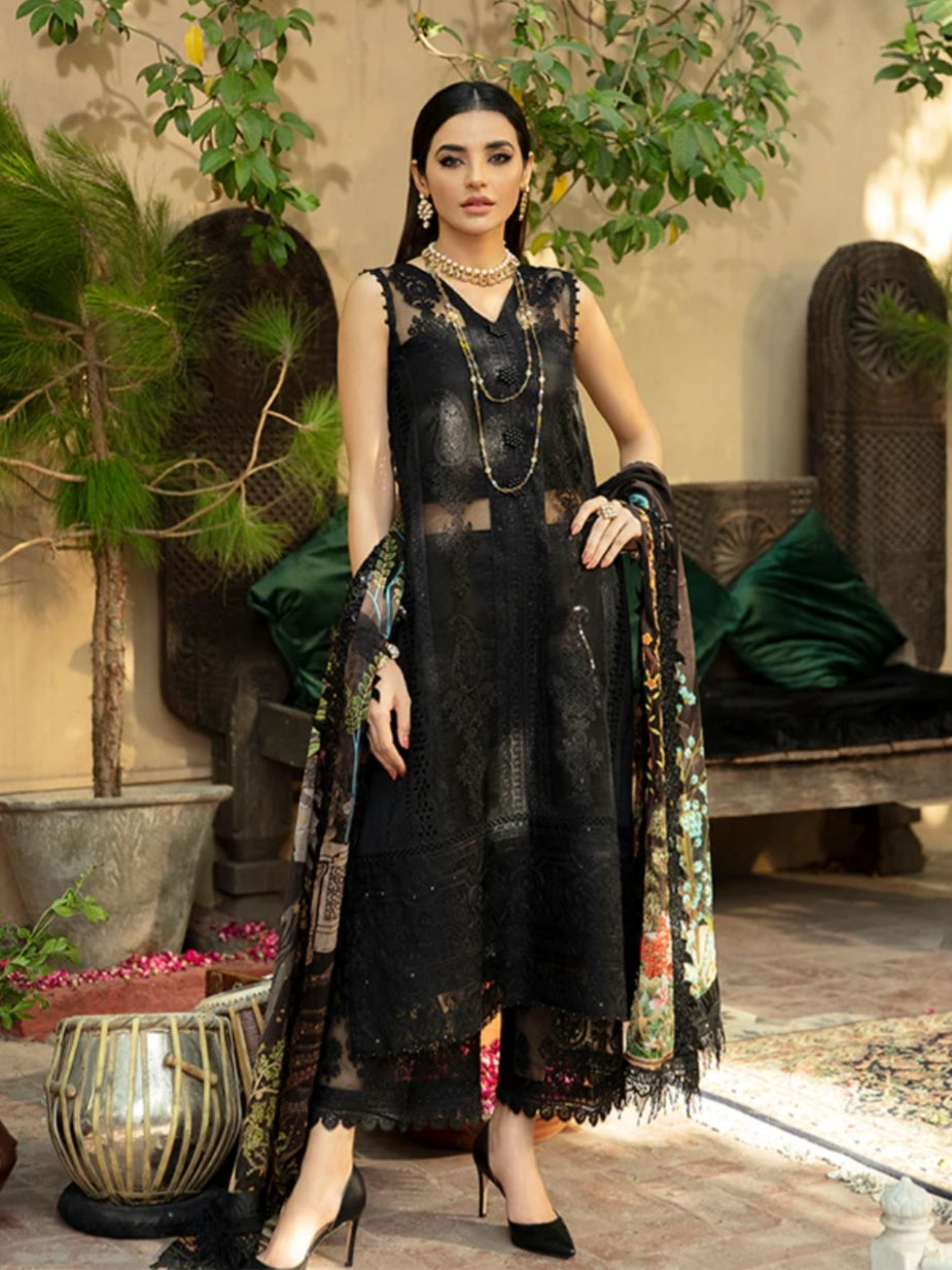 Bin Ilyas Dastak 3pc Unstitched Luxury Embroidered Festive Lawn Suit D17-A