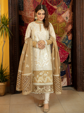 Bin ilyas ‐ Mor Mahal Ki Raniyan Unstitched Luxury Suit - MMR 002A