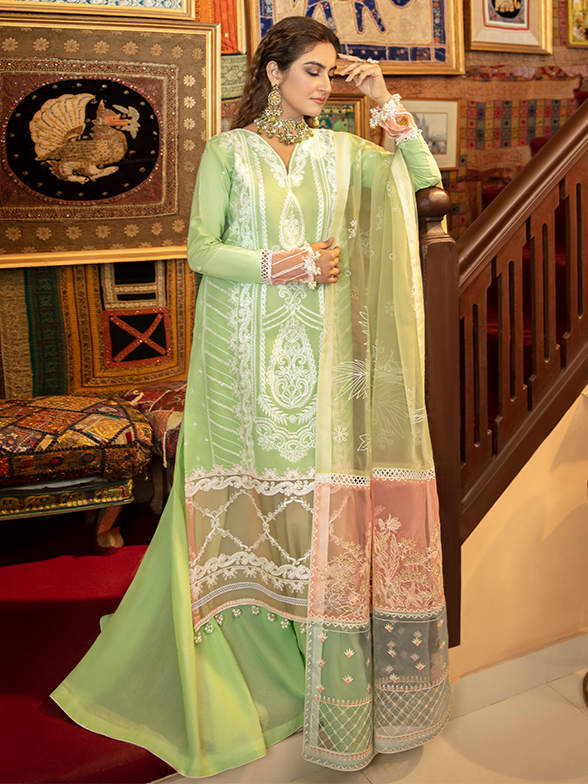 Bin ilyas ‐ Mor Mahal Ki Raniyan Unstitched Luxury Suit - MMR 004A