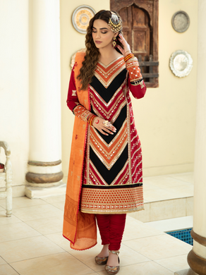 Bin ilyas ‐ Mor Mahal Ki Raniyan Unstitched Luxury Suit - MMR 005A