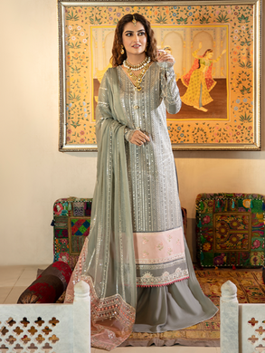 Bin ilyas ‐ Mor Mahal Ki Raniyan Unstitched Luxury Suit - MMR 007A