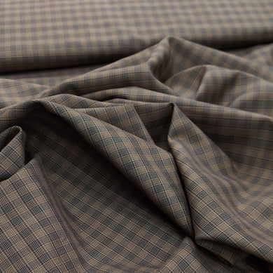 Wash & Wear Blended Check 4 meters Tortilla Colour - Al-Badar Textile - UMESHA
