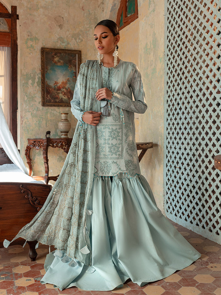 Salitex Faustina 3pc Unstitched Heavy Embroidered Luxury Lawn Suit WK-00990AUT