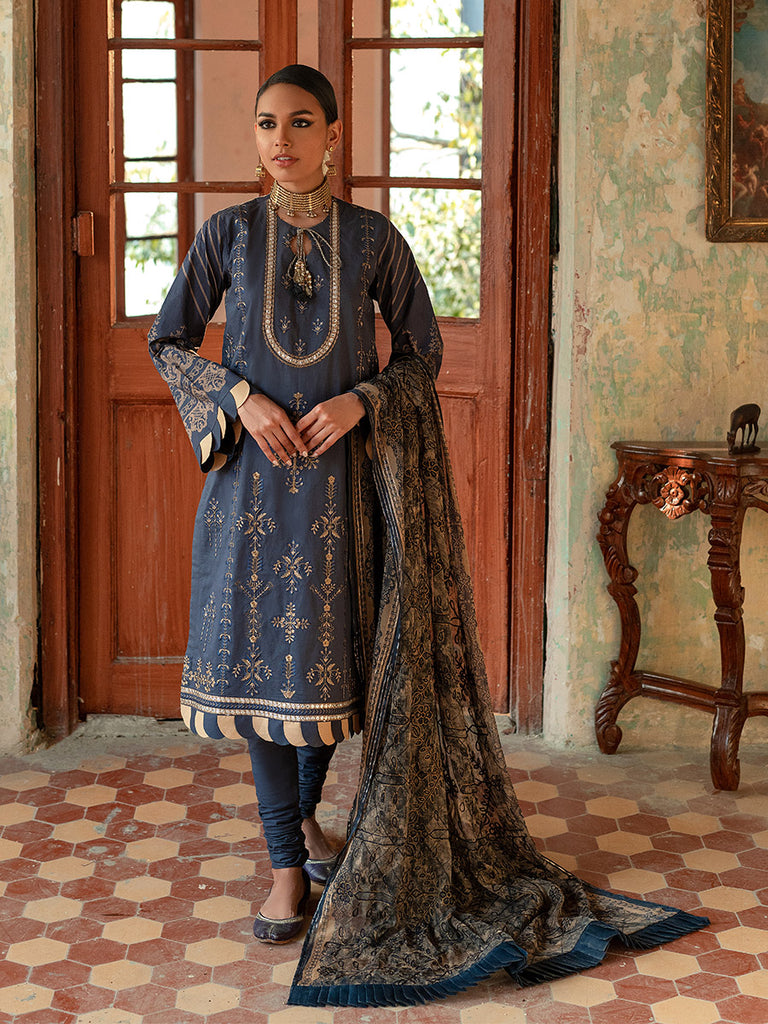 Salitex Faustina 3pc Unstitched Heavy Embroidered Luxury Lawn Suit WK-00994BUT
