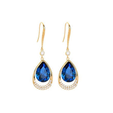 Load image into Gallery viewer, Retro Blue Drop Ear Hook Earrings
