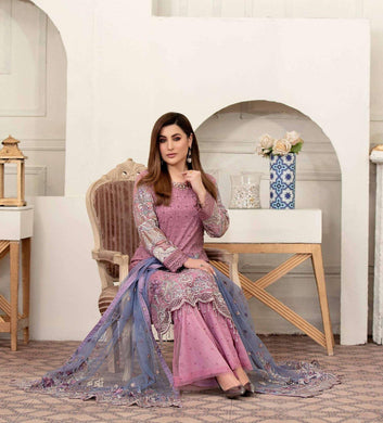 3pc Unstitched Fancy Embroidered Chiffon Designer wear Dress - Tawakkal Fabrics