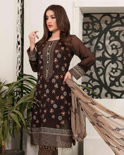 Load image into Gallery viewer, 3pc Unstitched Fancy Embroidered Chiffon Designer wear Dress - Tawakkal Fabrics
