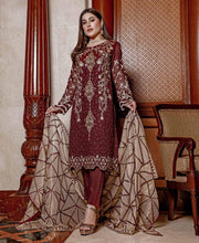 Load image into Gallery viewer, 3pc Unstitched Luxury Embroidered Fancy Chiffon dress by Moti&#39;s
