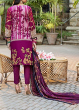 Load image into Gallery viewer, Oznur Salitex 3 pc Unstitched Embroidered Gold Print Lawn Suit
