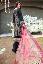Load image into Gallery viewer, Black waves 3 pc Unstitched Embroidered Lawn Suit
