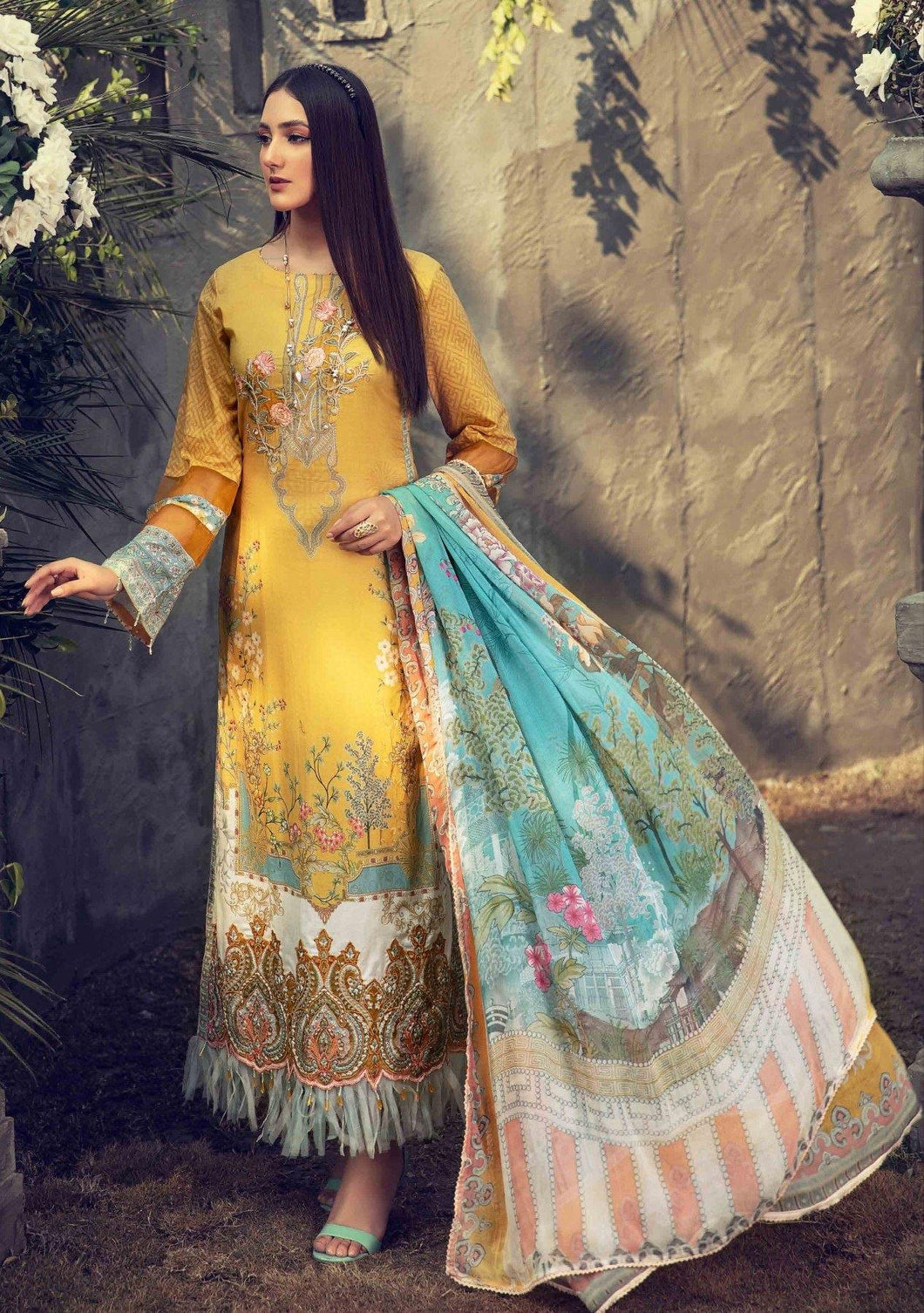 Motifz - Colza Garden 3 pc Unstitched Embroidered Lawn Suit