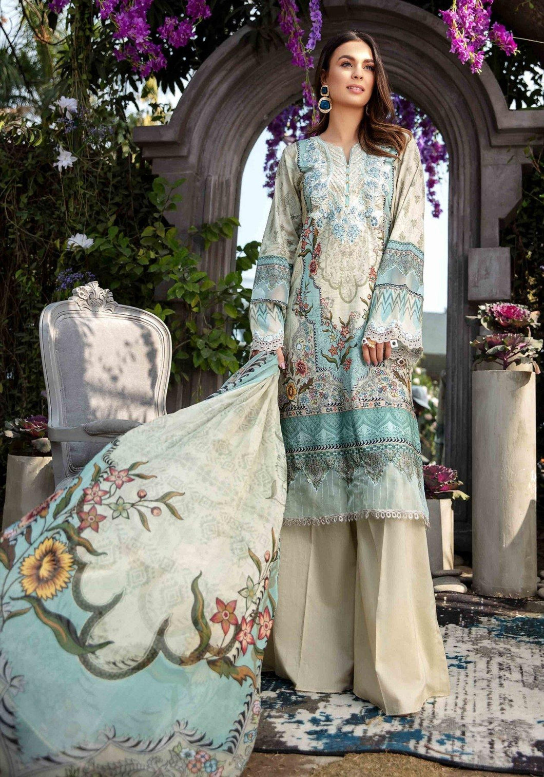 Motifz 3 pc Unstitched Embroidered Lawn Suit